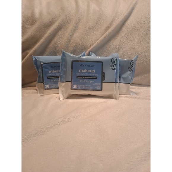 Clarisse Other - Clarisse Makeup Remover Towelettes For All Skin Types, 30ct. (Pack of 3)